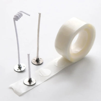 100 Dots/Roll Candle Wick Stickers – 13mm Double-Sided Adhesive Glue for DIY Candle Making & Removable Balloon Tape