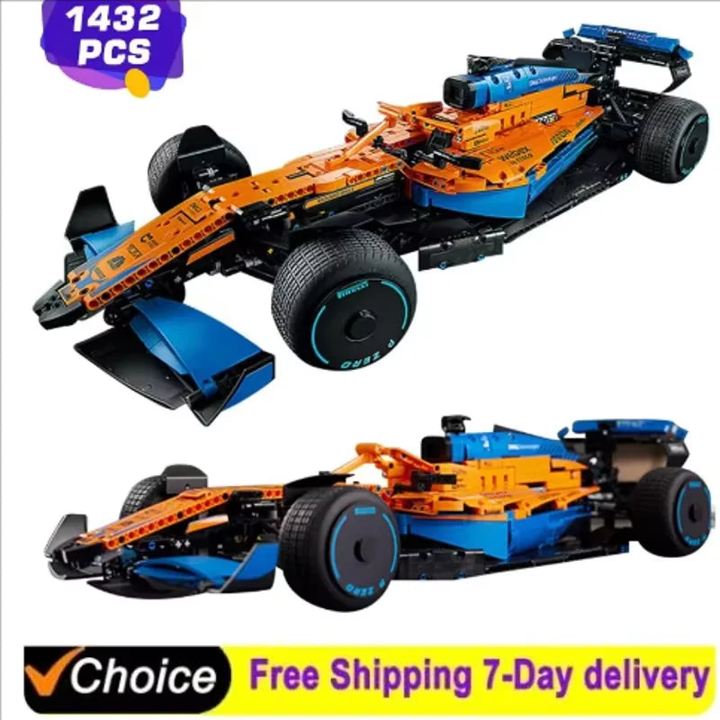 F1 Technical W14 Formula 1:8 Racing Car – 1432PCS City Speed Building Blocks, Compatible with 42141, Sports Vehicle Model Assembly Toy