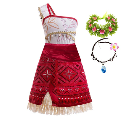 Disney Moana Princess Dress - Girls Vaiana Ocean Adventure Halloween Cosplay Costume