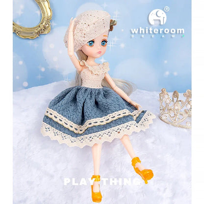 26cm BJD Doll for Girls – Purple Hair Fashion Princess with Big Eyes & Accessories Gift