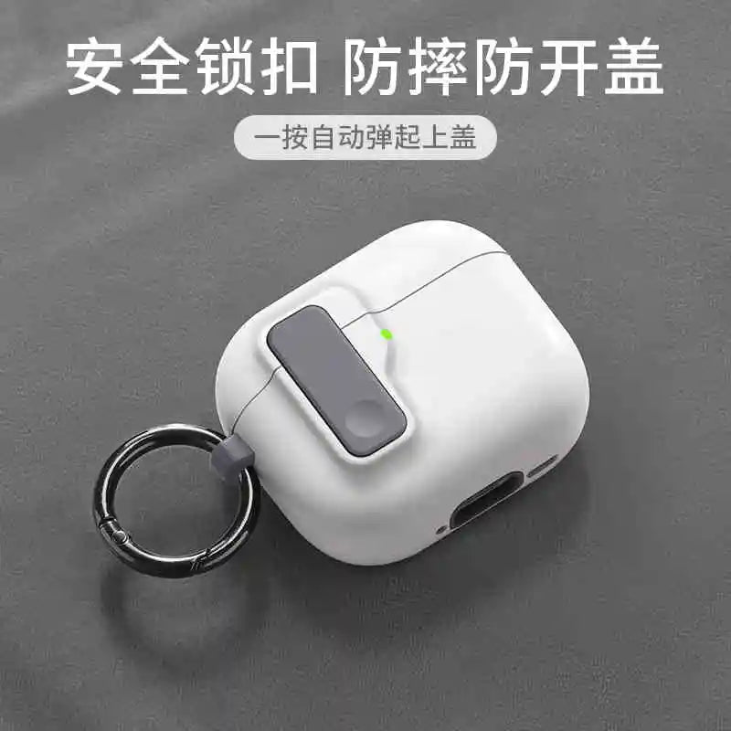 2024 New Hard Hybrid Protector Case for AirPods 4 (USB-C) — Magnetic Lid Lock Luxury Cover for Apple AirPods 4