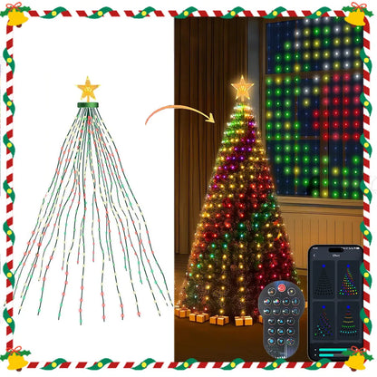 Christmas Tree Lights - 400LED RGBIC Smart Fairy String Lights with Star Topper for Indoor & Outdoor Decor