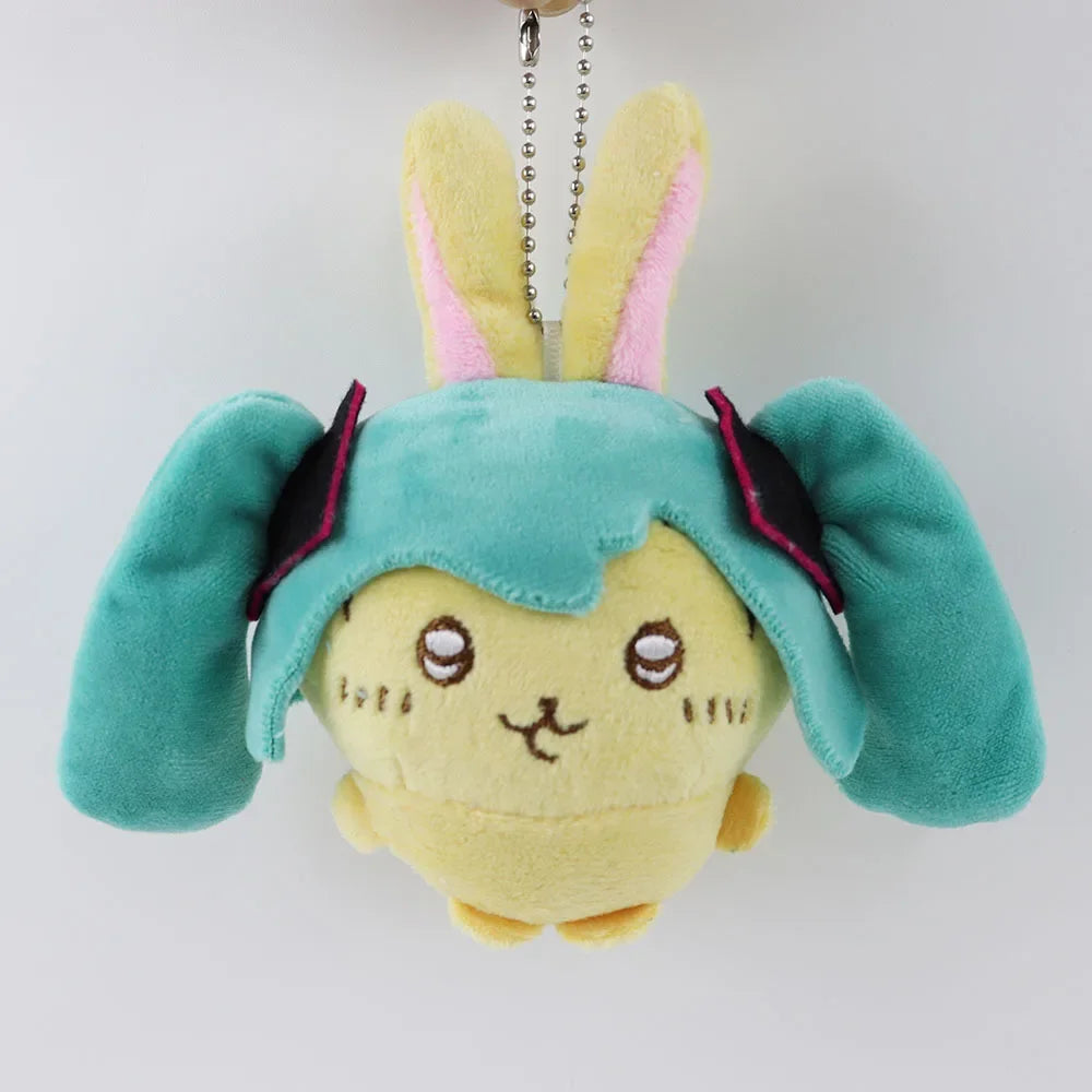Cartoon Fit Hatsune & Chiikawa USAGI Plush Doll – Kawaii Bag Pendant Toy for Girls’ Holiday Gift