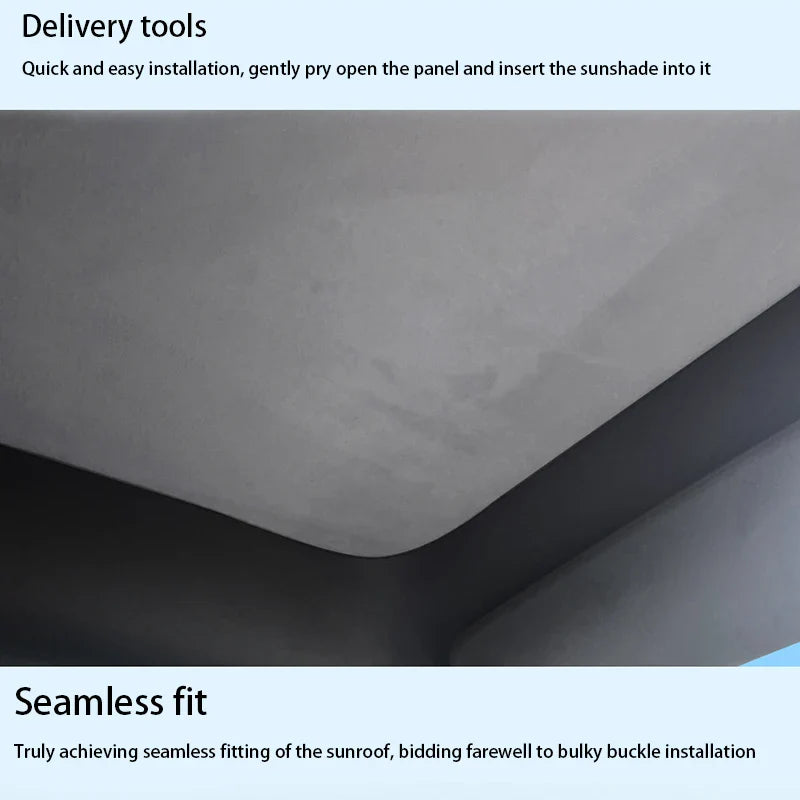 Electrostatic Sunshade for Tesla Model 3 & Y – Ice Cloth Sunroof Front & Rear Glass Skylight Interior Cooling Shade