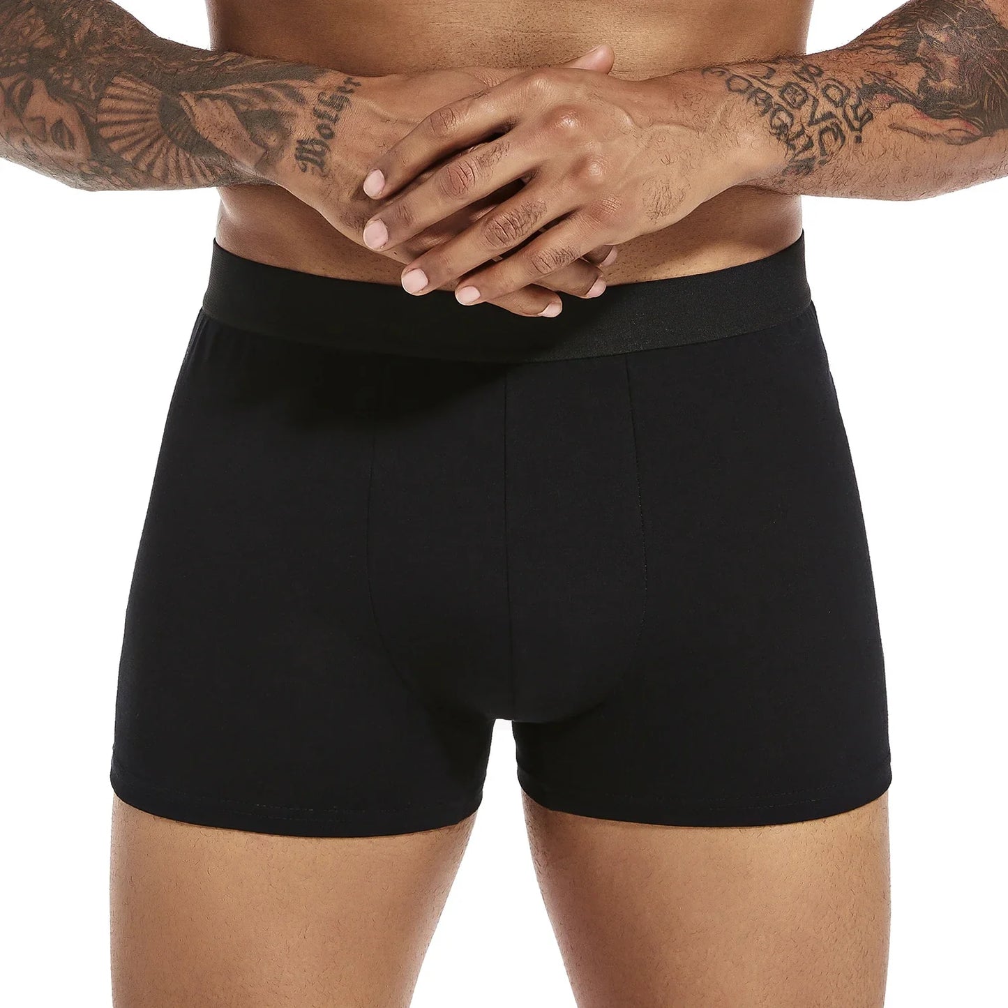 6-Pack Men’s Black Boxer Shorts – Soft Breathable Cotton Underwear Set, Comfortable Everyday Male Boxers Briefs 2024 Style