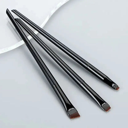 3-Piece Eyeliner & Eyebrow Brush Set — Ultra-Fine & Flat Tips for Precise, High-Quality Makeup Application