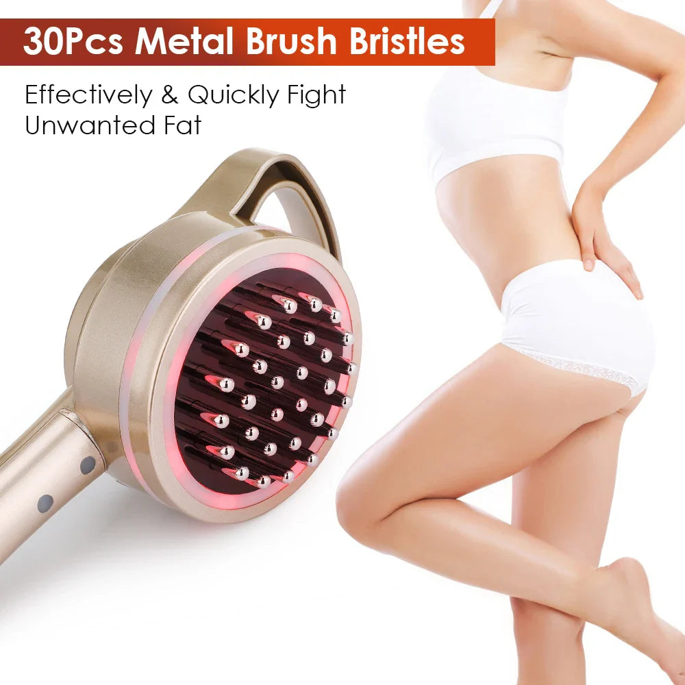 Electric Meridian Brush with Heating – Slimming Anti-Cellulite Fat Burner, Micro-Current Guasha Lymphatic Drainage Massage