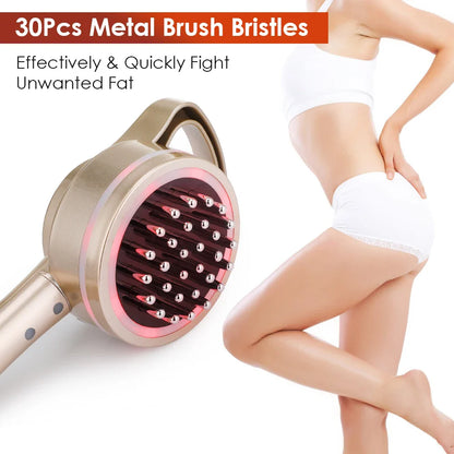 Electric Meridian Brush with Heating – Slimming Anti-Cellulite Fat Burner, Micro-Current Guasha Lymphatic Drainage Massage