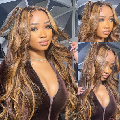 Highlight Blonde Body Wave Wig – 13x6 HD Lace Frontal, Human Hair 13x4 Lace Front Wig