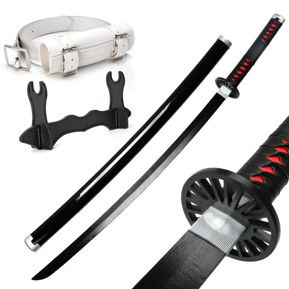 41" Demon Slayer Tanjiro Katana Sword – Samurai Cosplay Prop with Belt & Holder for Halloween Decoration