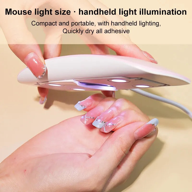 6W Mini Nail Dryer Machine: Portable UV Manicure Lamp - Home Use Nail Lamp for Drying Polish Varnish, with USB Cable