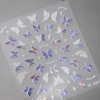 5D Glitter Butterfly Nail Sticker – Kawaii Aurora Nail Art Decal for DIY Manicure & Nail Decorations