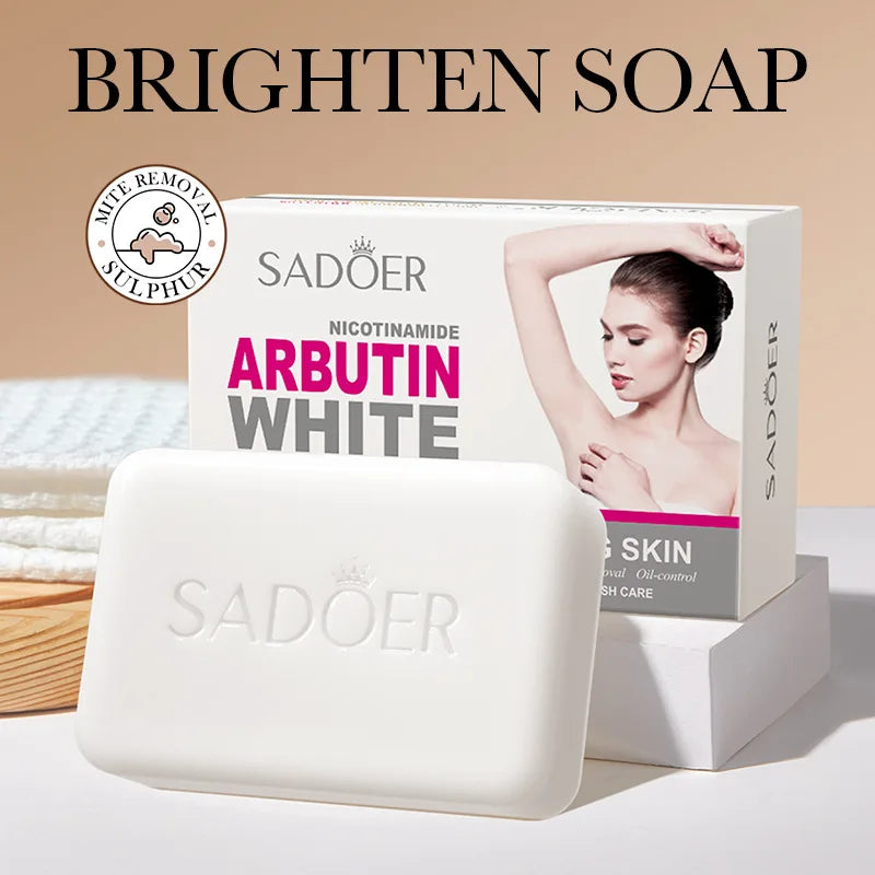 SADOER Niacinamide & Arbutin Facial Soap – Moisturizing, Brightening, Deep Cleansing Handmade Face & Body Wash Foam