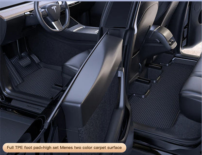YZ Floor Mats for Tesla Model 3/Y 2021-2023 — Waterproof, Non-Slip TPE Car Accessories