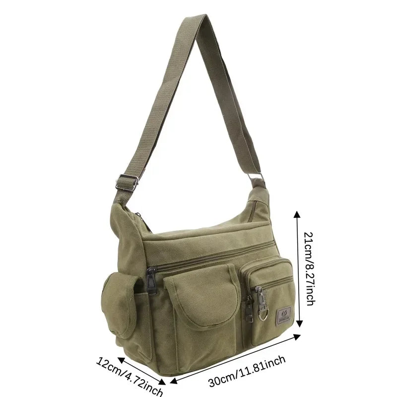 Men's Casual Sling Bag – Vintage Crossbody Messenger Shoulder Bag for Travel & Outdoor Use