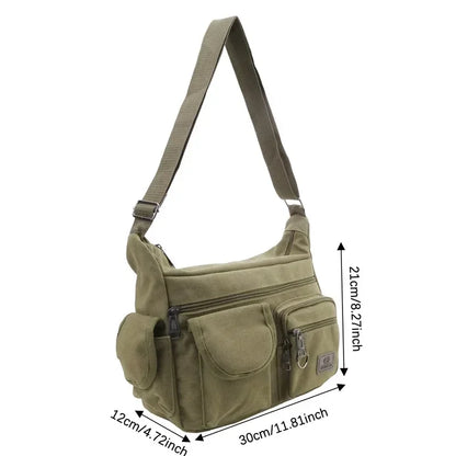 Men's Casual Sling Bag – Vintage Crossbody Messenger Shoulder Bag for Travel & Outdoor Use