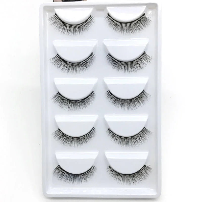 5 Pairs 3D Real Mink False Eyelashes – Soft Natural Look Eyelash Extensions for Makeup & Daily Wear