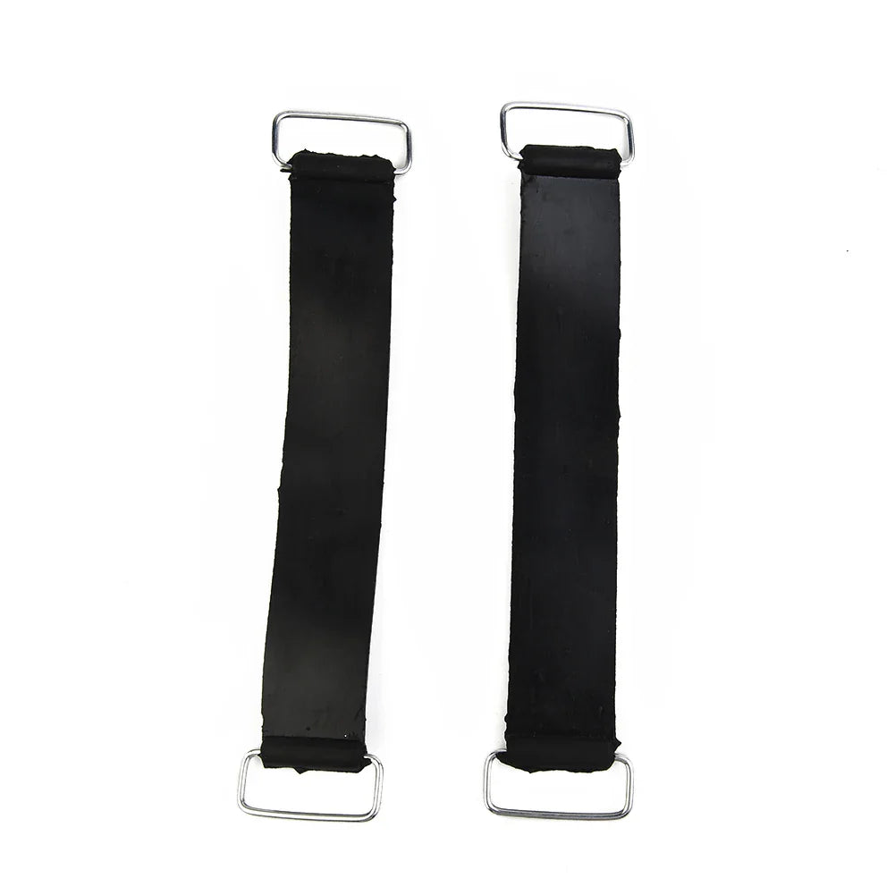 2pcs Motorcycle Rubber Battery Strap Holders — 18-23cm Belt for Honda, Scooters, Tricycles & All Motorcycles