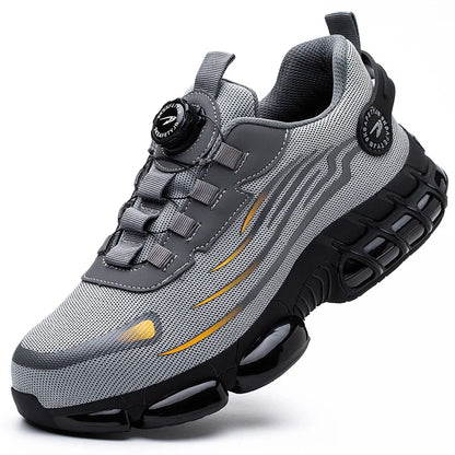 Rotating Button Men’s Safety Shoes – Anti-Smash & Anti-Puncture Work Boots, Fashion Sport Protective Footwear