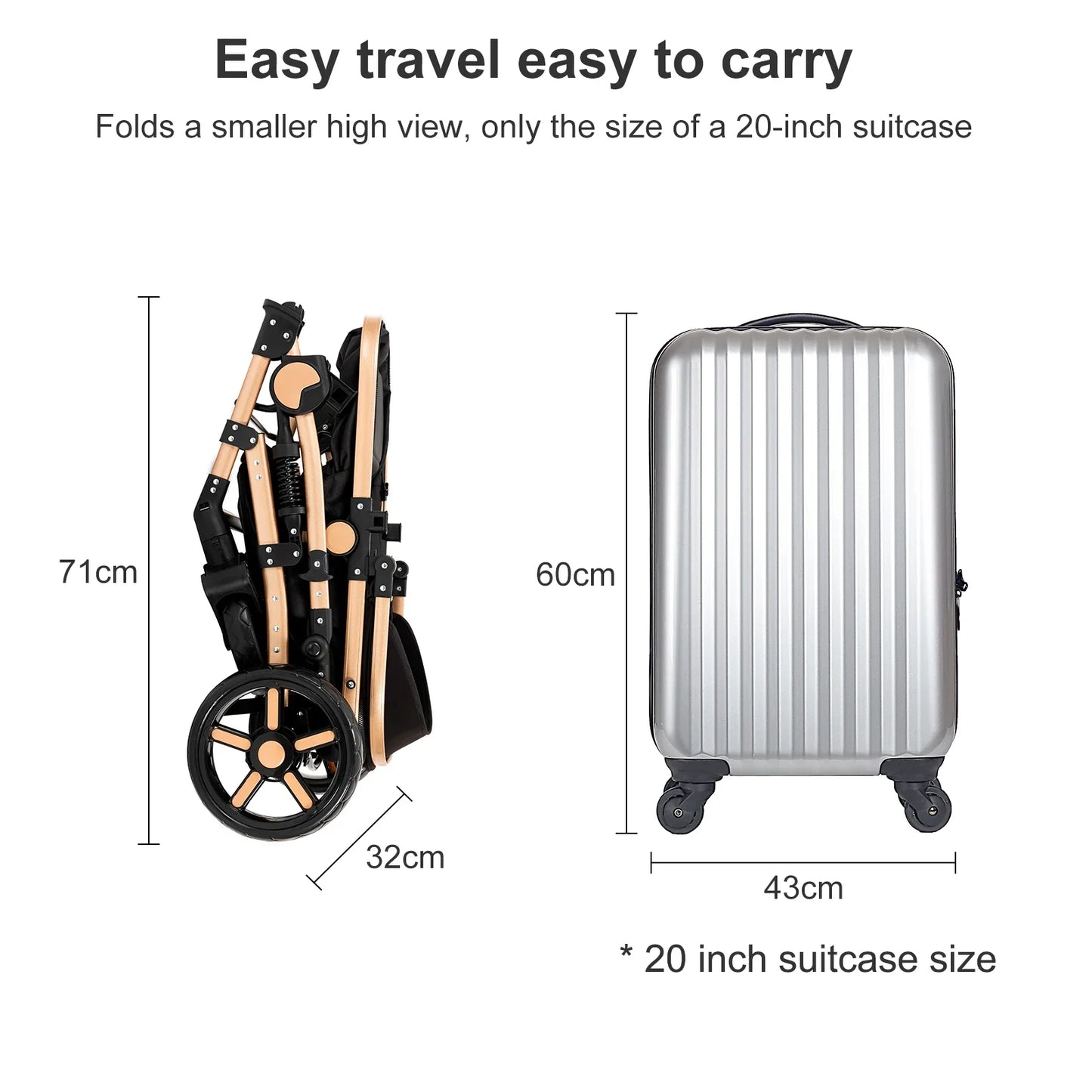 High-Quality 3-in-1 Newborn Baby Stroller — Lightweight Folding Cart with Comfort Seat & ISOFIX Safety
