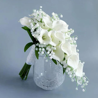 5PCS White Artificial Calla Lily Flowers – Silk Tulip Bouquet for Wedding, Home Decor & DIY Crafts