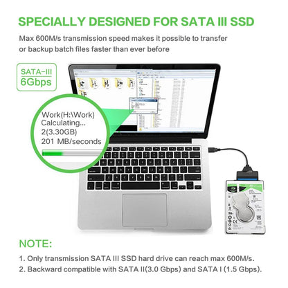 SATA to USB 3.0 Cable – 6 Gbps Adapter for 2.5 Inch External HDD/SSD, SATA III 22-Pin to USB 3.0 Cord