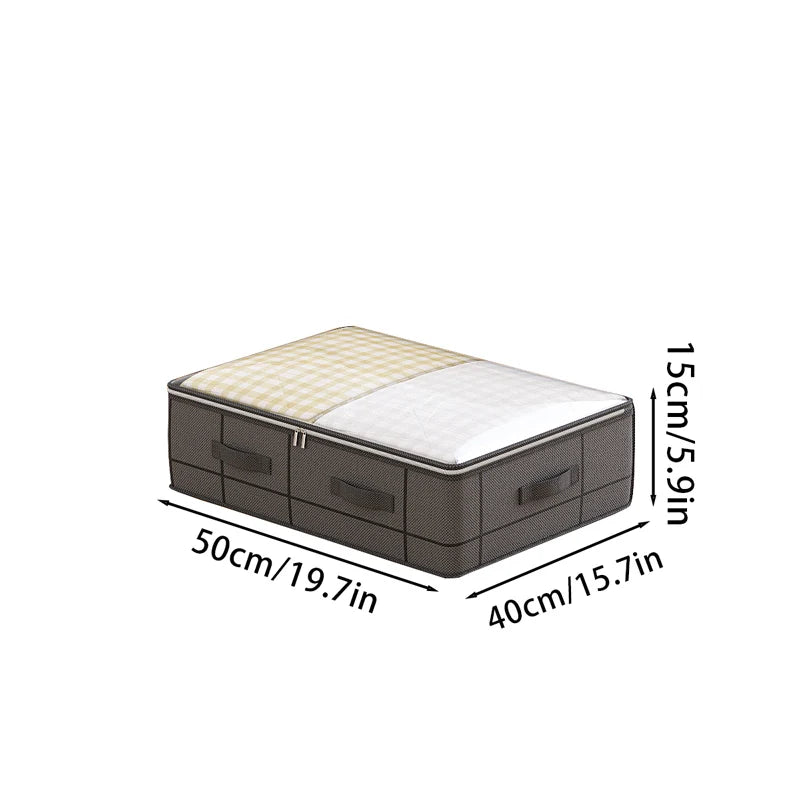 Heavy-Duty Under-Bed Storage Bag – Foldable Box with Large Transparent Window for Clothes, Bedding & Dorm