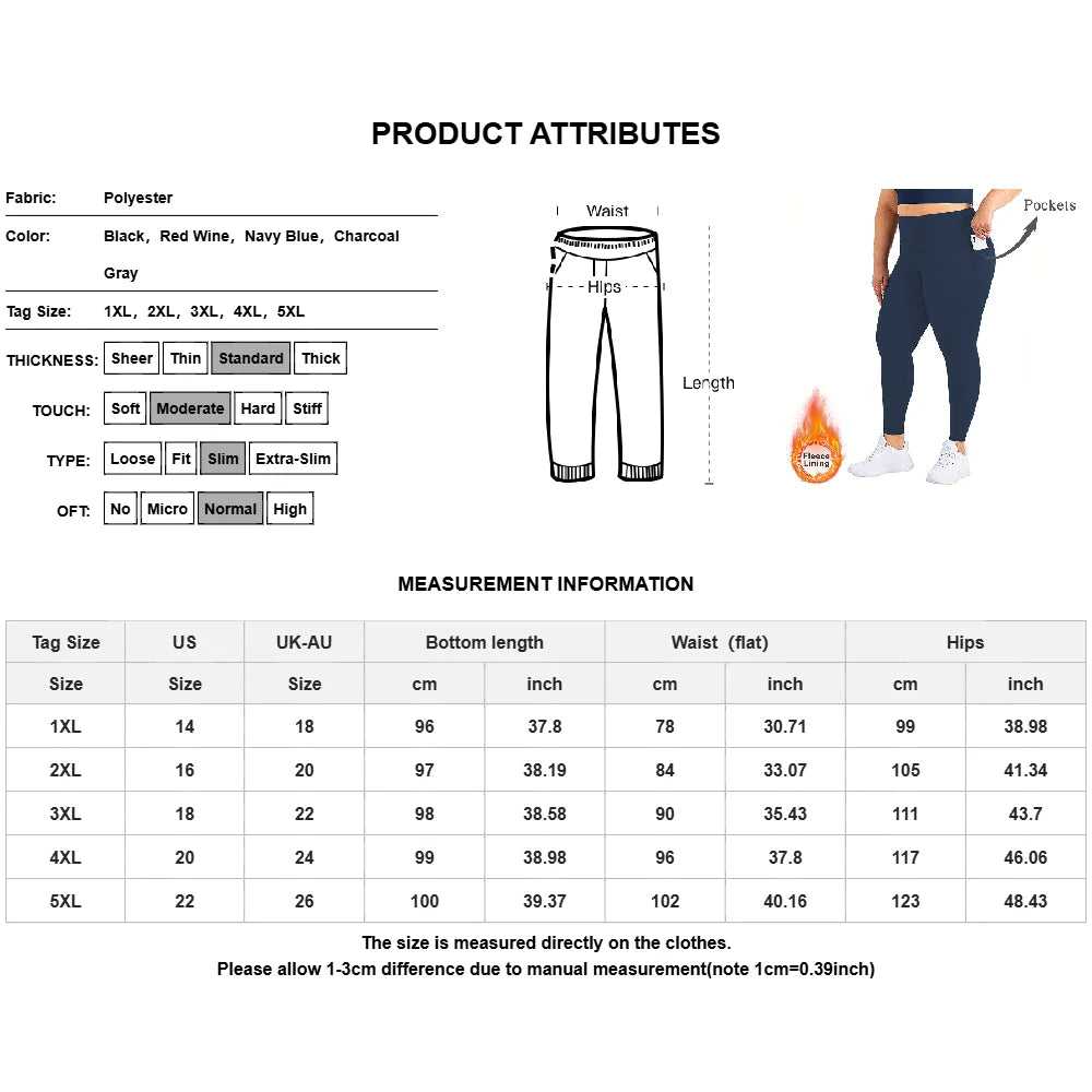 Women’s Winter Plus Velvet Leggings, Seamless Push Up, Plus Size High Waist Fleece Warm Fitness Yoga Pants, Slim Legging Sportswear