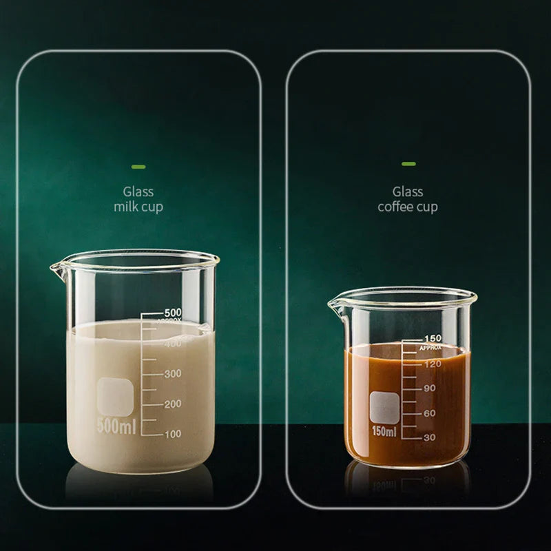 High Borosilicate Glass Measuring Cup – 50/100/150/250/500/1000ml Clear Scale Laboratory Beaker for Kitchen Baking & Mixing