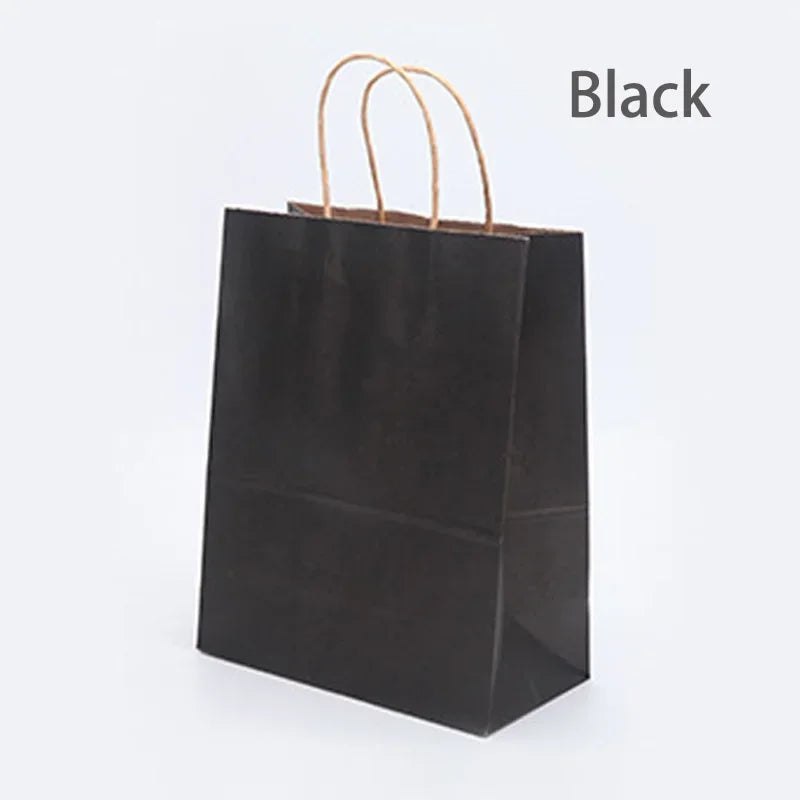 10/20pcs Brown Kraft Paper Bags with Handles – Small Gift Bags for Business, Shopping, Christmas & Party Favors