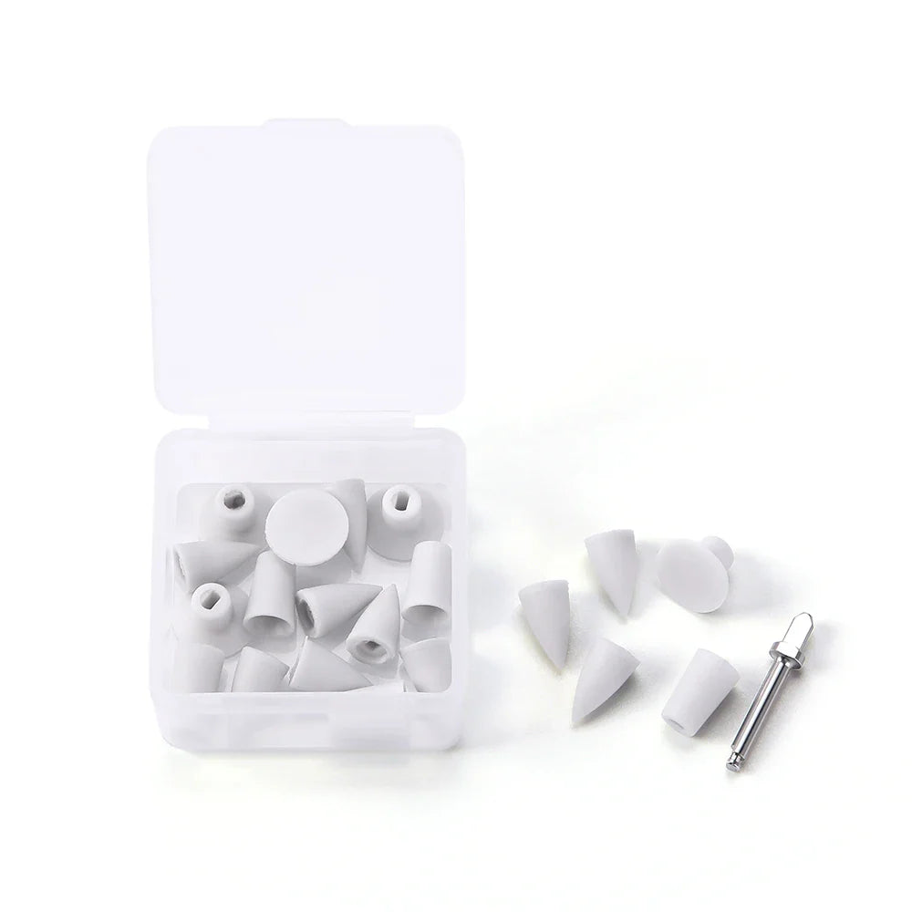 JoyDental 20pcs Dental Silicone Composite Polishers – 3 Shapes (Cup, Inverted Cone, Point) 2.35mm for Finishing & Polishing