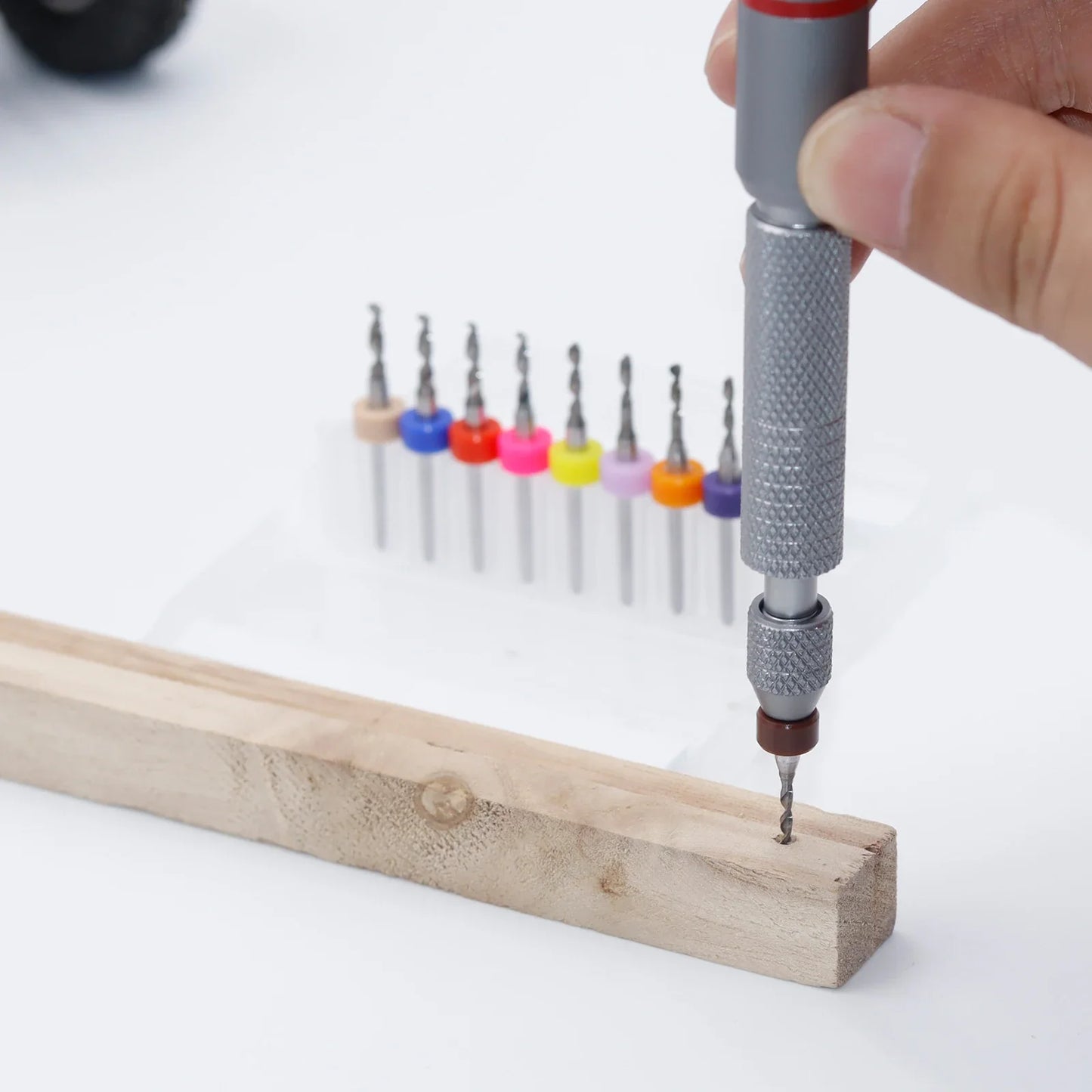 11/21-Piece Needle Vise Set – Hand Twist Drill with Double Bearing and Interchangeable Rotary Bits of Various Sizes