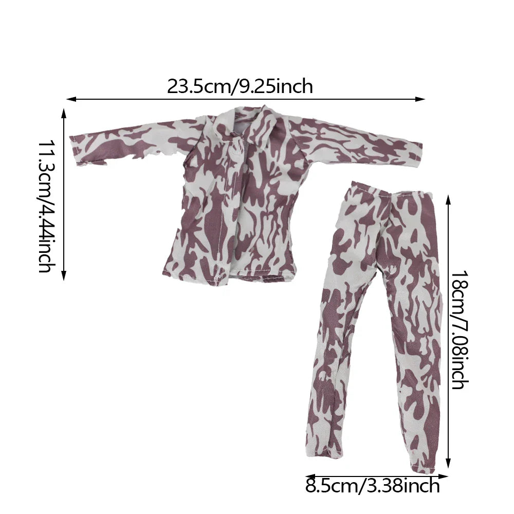 30cm Ken Doll Clothes – Pop Suit Top & Pants Outfit for Boys, Holiday Gift Doll Accessories