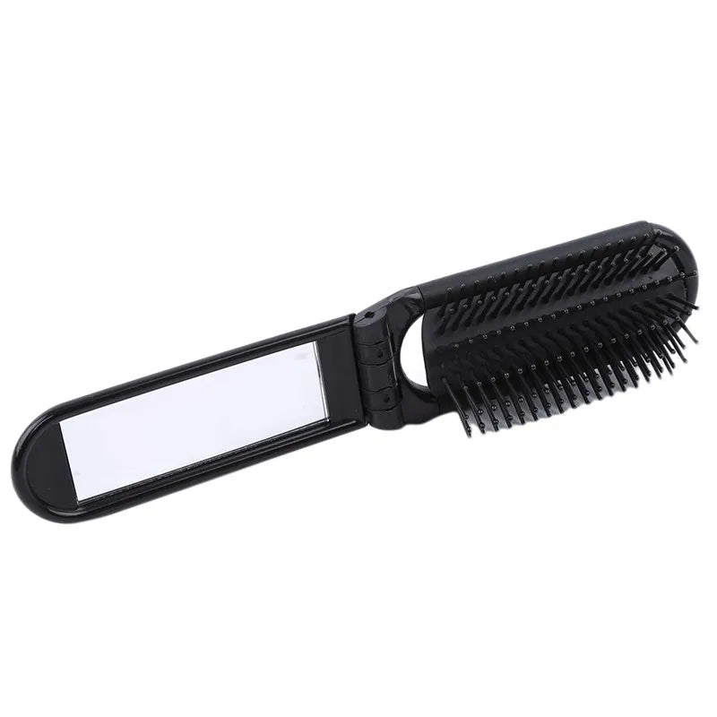 Portable Folding Comb with Makeup Mirror – Compact, Foldable Massaging Comb for Girls & Travel Bags