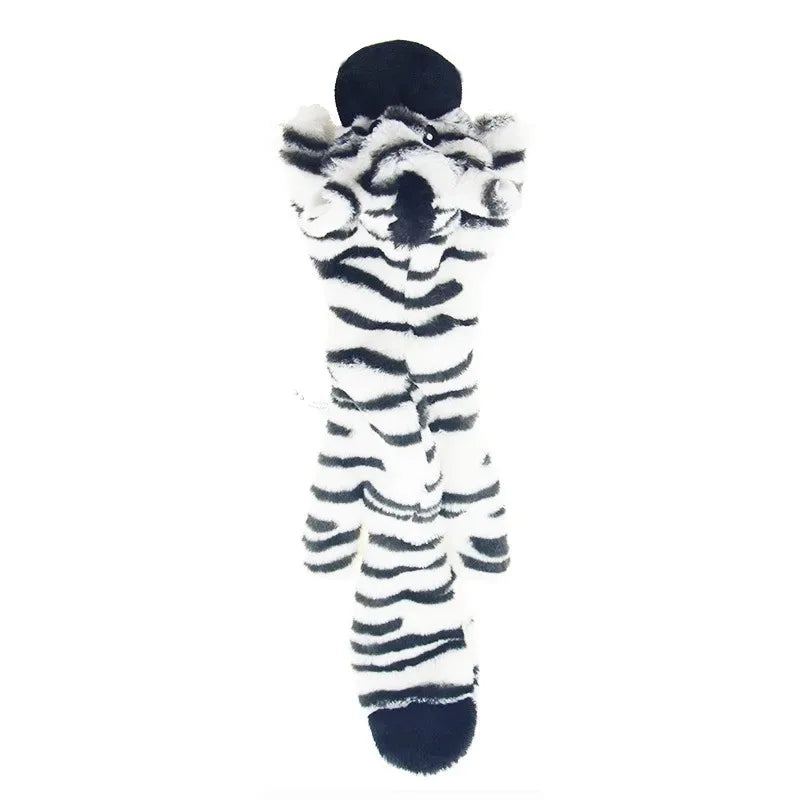 Funny Stuffingless Animal Dog Toy – Durable Plush Squeaky Chew Toy with Crinkle Sound & Squeakers for Pets