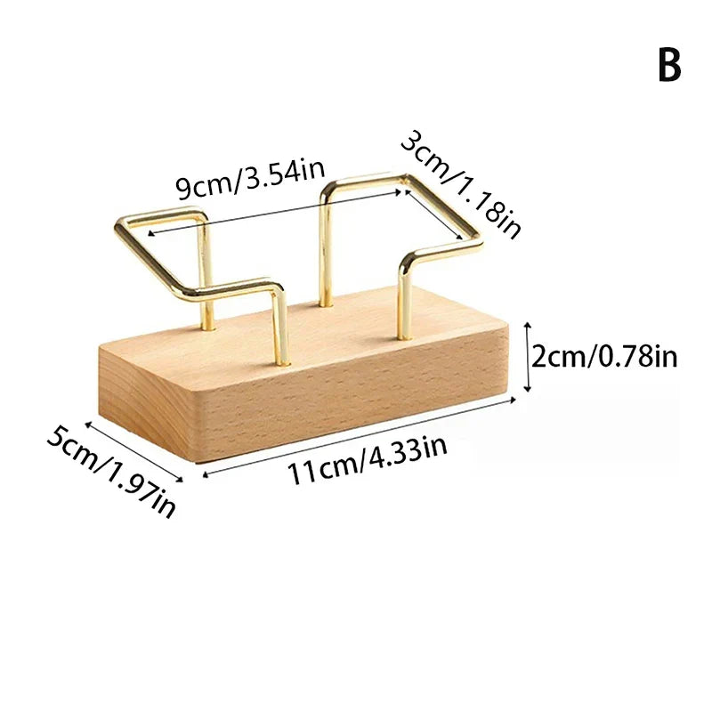 Wooden Business Card Holder Organizer – Office Desk Display Stand & Memo Shelf for Home & Work