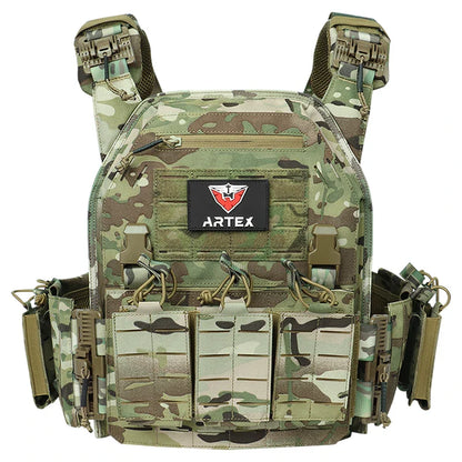 New 6094 Combat Vest – Quick Detachable Light Laser Cut Tactical Gear, Black Airsoft Carrier for Combat Equipment