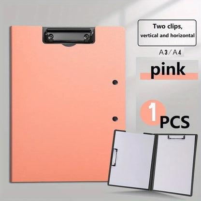 A4 Document Folder with Clipboard Cover – Business & School Paper Organizer File Holder Stationery Office Supplies