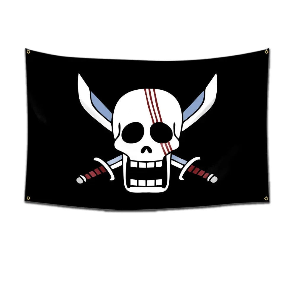 One Piece Pirate Skull Flag – Luffy Straw Hat Pirates Wall Decor & Banner for Kids' Bedroom, Gift