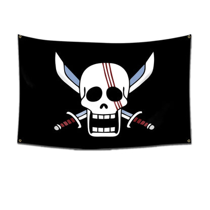 One Piece Pirate Skull Flag – Luffy Straw Hat Pirates Wall Decor & Banner for Kids' Bedroom, Gift