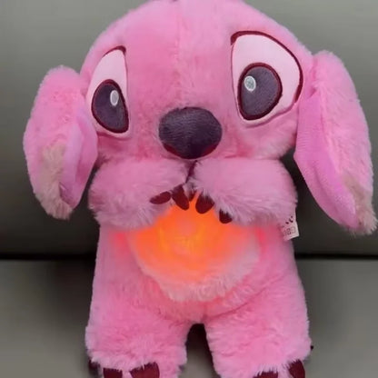 32CM Disney Stitch Plush Doll – Lighting & Music Soothing Baby Sleep Companion, Kawaii Breathing Plush Toy 2024