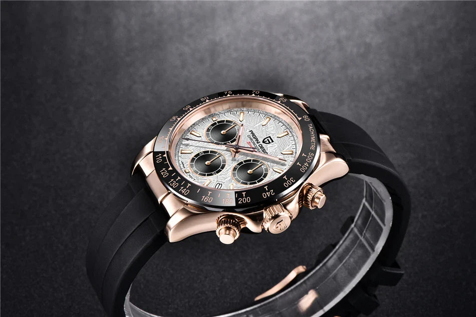 40mm PAGANI DESIGN V2 Men’s Quartz Watch – Sapphire Retro Chronograph Stainless Steel Waterproof