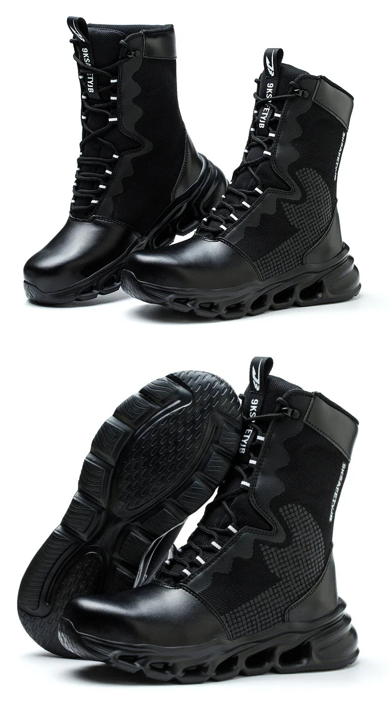 Men's Steel Toe Work Sneakers - Safety Shoes, Puncture-Proof Boots, Indestructible Lightweight Footwear for Security