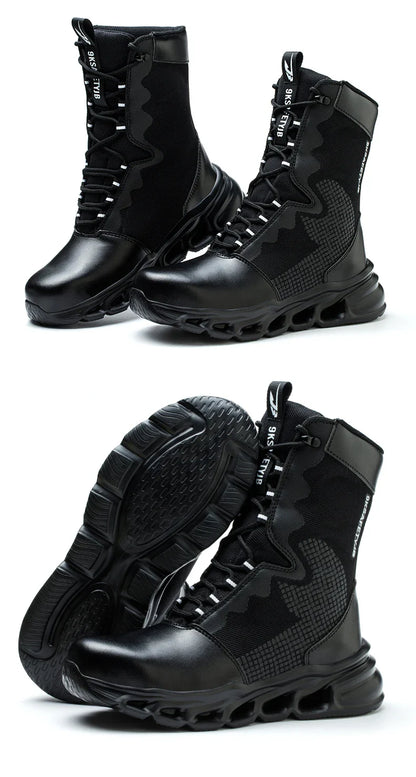 Men's Steel Toe Work Sneakers - Safety Shoes, Puncture-Proof Boots, Indestructible Lightweight Footwear for Security