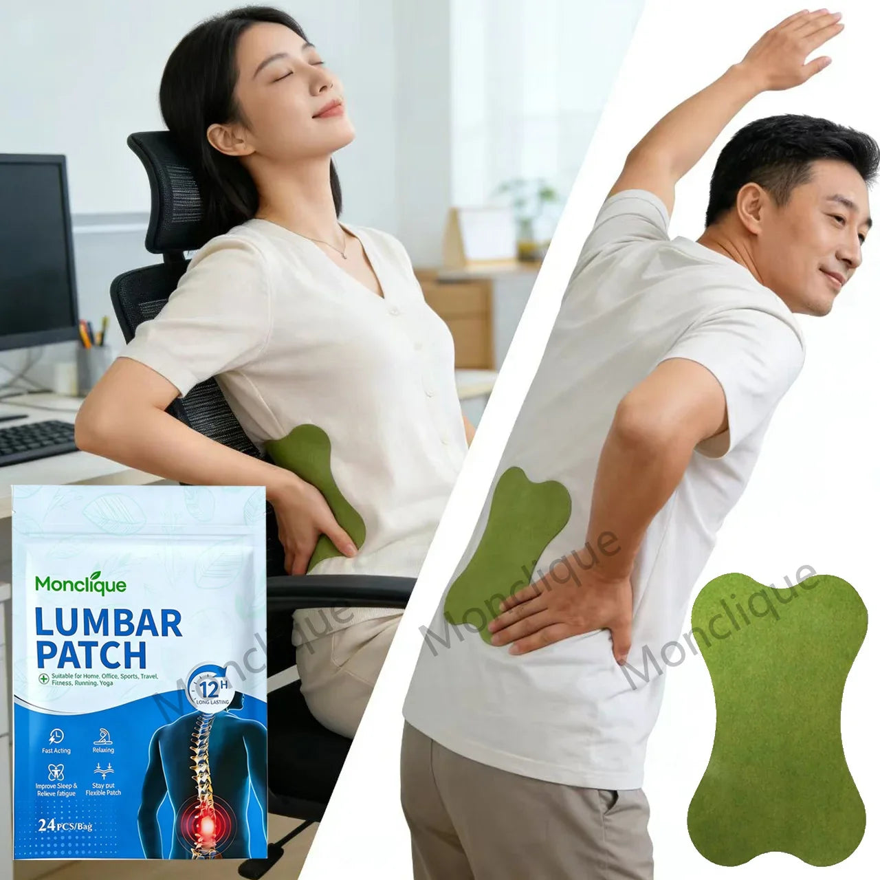 Lumbar Massage Patches - Moxibustion Hot Compress Stickers for Waist Relaxation & Muscle Comfort