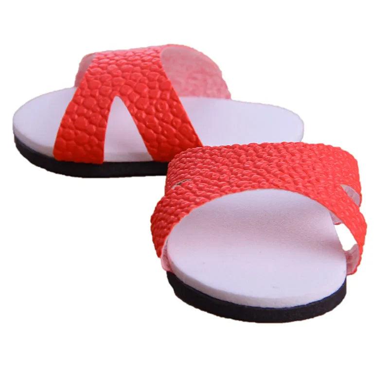 7cm Doll Sandal Shoes for 43cm Born Baby & 18-Inch American Dolls — Accessories for Doll Clothes, Girl’s Toy Gift