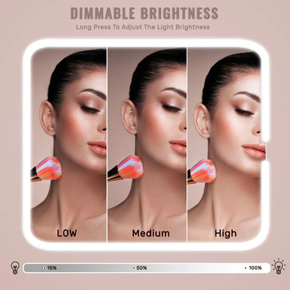 Travel Makeup Bag with LED Mirror — Makeup Train Case with Adjustable Dividers for Home, Gift & Vacation