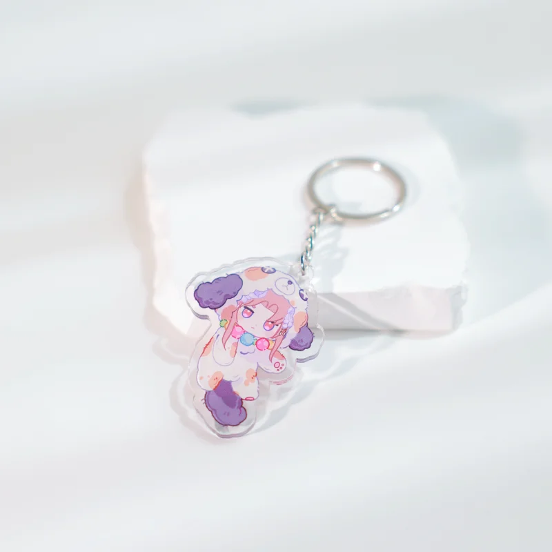 Custom 5cm Acrylic Keychain — HD Transparent Anime Character Charm for Women, Couples Accessories & Easter Gift