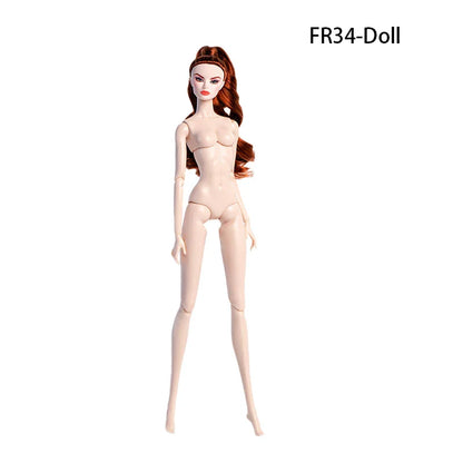 32cm European Supermodel Nude Doll – Original 1/6 Joint Figure with Multi-Color Skin and Exquisite Makeup, Full Series Collectible Toy