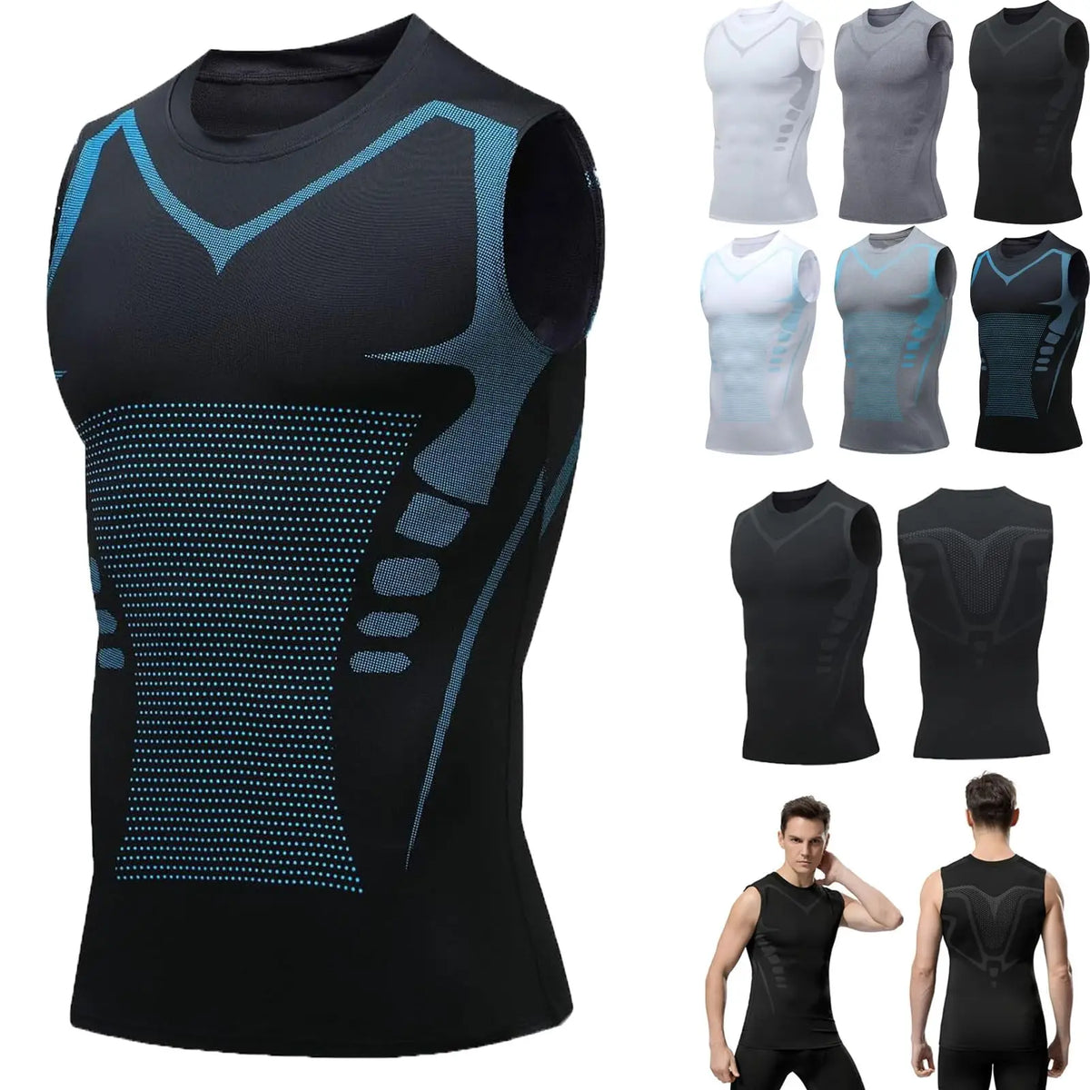 Summer Cool Men's Shaping Vest – Sleeveless Tight Compression Shapewear Tank Top, Breathable Ice Silk Body Shaper